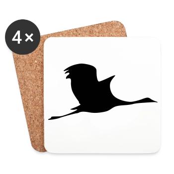 Flying crane - Coasters (set of 4) - white - Front