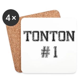 Tonton #1 - Dessous de verre (lot de 4) - blanc - Devant