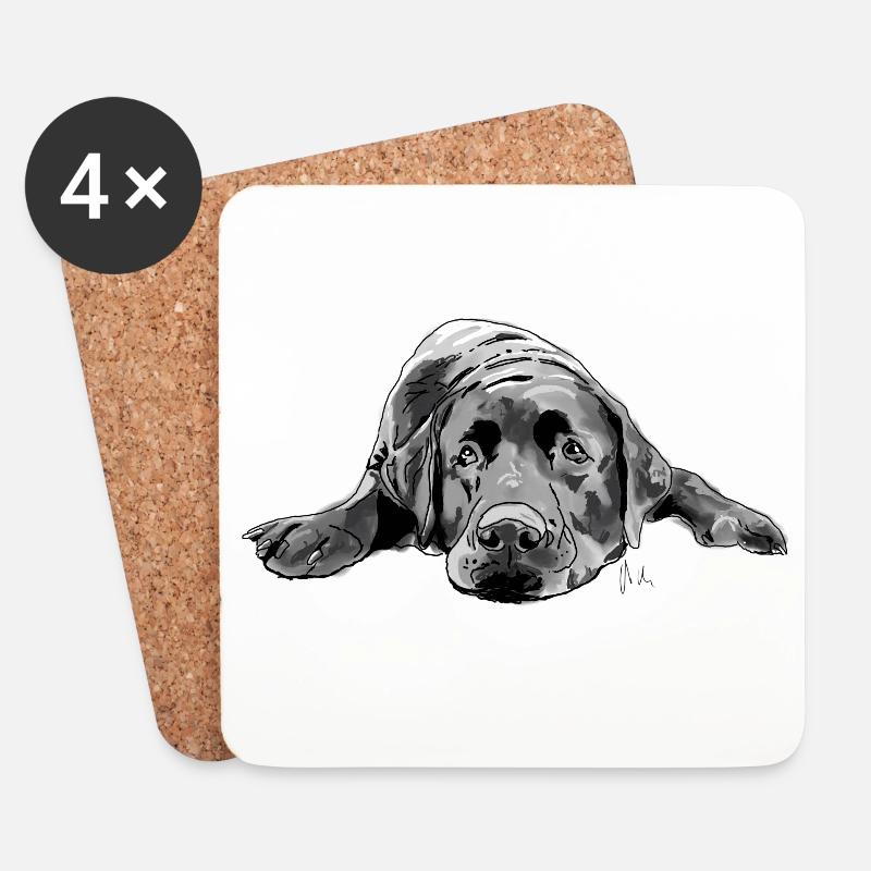 Labrador - Untersetzer (4er-Set) - Weiß