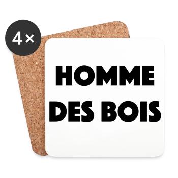 homme des bois - Dessous de verre (lot de 4) - blanc - Devant