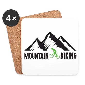 Mountain Biking - Coasters (set of 4) - white - Front