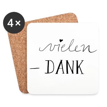 vielen Dank - Untersetzer (4er-Set) - Weiß - Vorne