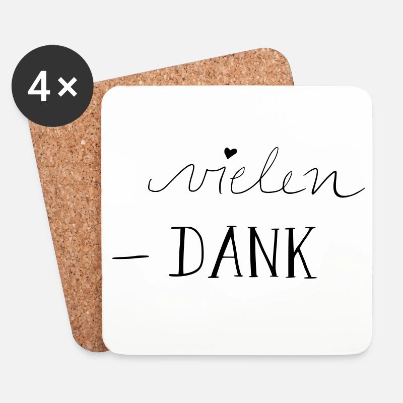 vielen Dank - Untersetzer (4er-Set) - Weiß