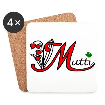 Mama, Muttertag, Mutti - Untersetzer (4er-Set) - Weiß - Vorne