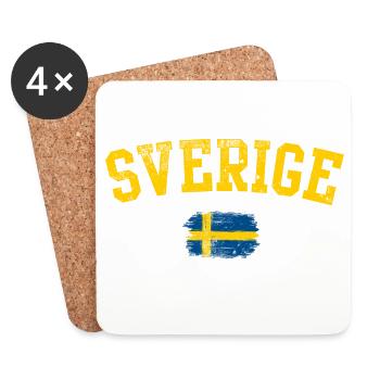 Sverige Arc Flag Emblem - Coasters (set of 4) - white - Front