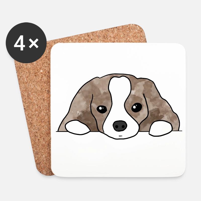 Hund - Untersetzer (4er-Set) - Weiß