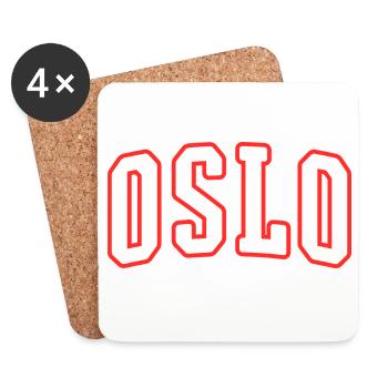 Oslo Varsity Stadtlogo Print - Untersetzer (4er-Set) - Weiß - Vorne