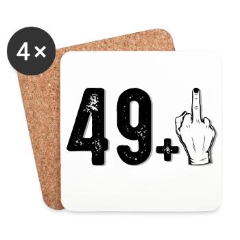 404 Nicht gefunden Mittelfinger - Untersetzer (4er-Set) - Weiß - Vorne