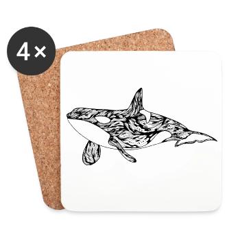 Killer whale - Coasters (set of 4) - white - Front