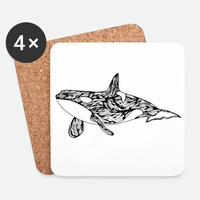 Killer whale - Coasters (set of 4) - white