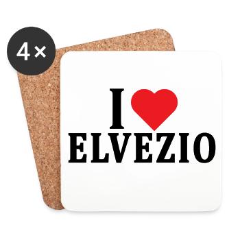 t-shirt J’adore Elvezio idée cadeau t-shirt - Dessous de verre (lot de 4) - blanc - Devant
