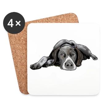Pointer German Shorthair - Coasters (set of 4) - white - Front