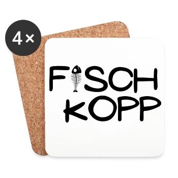 Fischkopp Motiv Angler - Untersetzer (4er-Set) - Weiß - Vorne