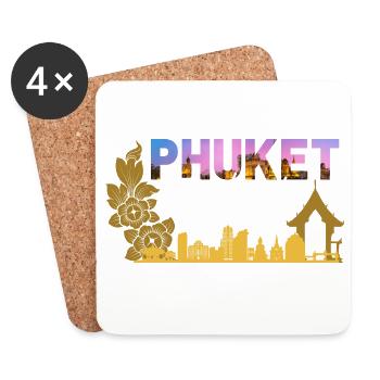Phuket Thailand Sunset Skyline - Coasters (set of 4) - white - Front