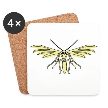 Feather moth - Coasters (set of 4) - white - Front