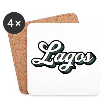 Lagos font with color stripes - Coasters (set of 4) - white - Front