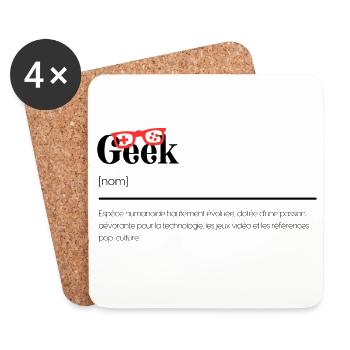 Cadeaux Geek - définition humour geek - Dessous de verre (lot de 4) - blanc - Devant