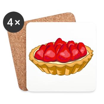 Strawberry tart - Coasters (set of 4) - white - Front