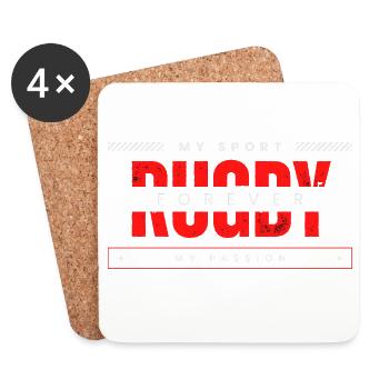 Rugby forever my sport my passion - Coasters (set of 4) - white - Front