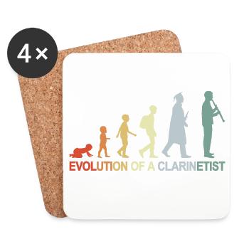 Évolution de la clarinette - Dessous de verre (lot de 4) - blanc - Devant