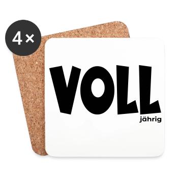 18. Geburtstag - Volljährig - Untersetzer (4er-Set) - Weiß - Vorne