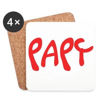 PAPY. FÊTE DES PÈRES. BONNE FÊTE PAPY. JE T'AIME. - Dessous de verre (lot de 4) - blanc - Devant