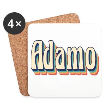 Vintage Retro Adam T-Shirt T-Shirt Geschenkidee - Untersetzer (4er-Set) - Weiß - Vorne