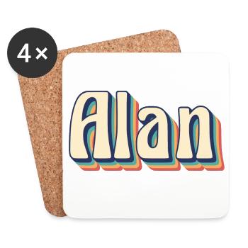 Alan t-shirt retro vintage t-shirt gift idea - Coasters (set of 4) - white - Front