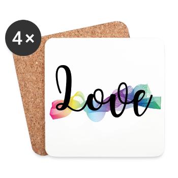 Love bunt - Untersetzer (4er-Set) - Weiß - Vorne