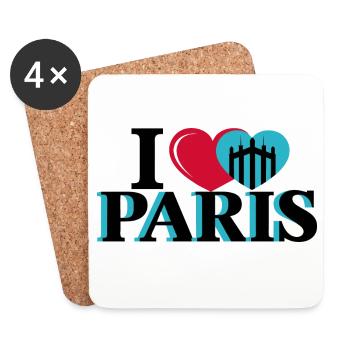 I Heart Paris: Heart Bridge Style - Coasters (set of 4) - white - Front