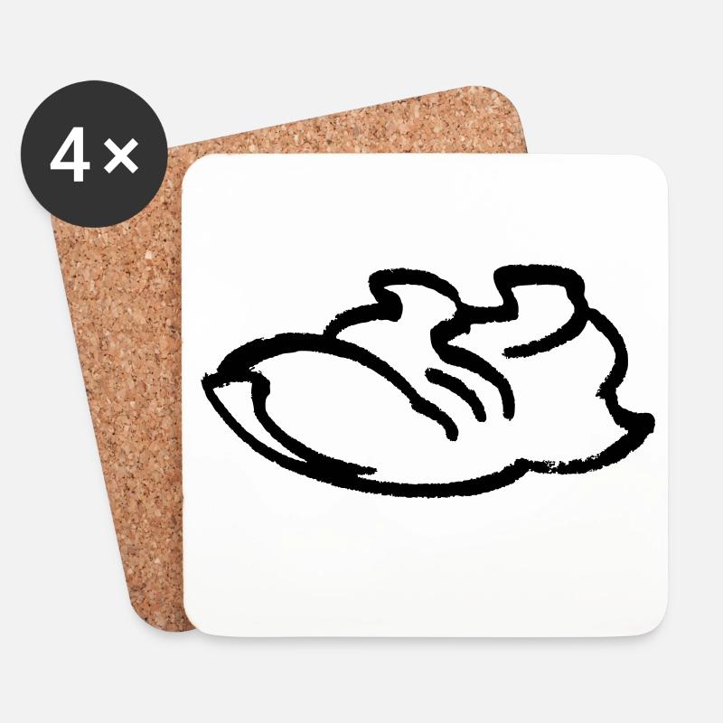 Running Shoe Contour - Coasters (set of 4) - white