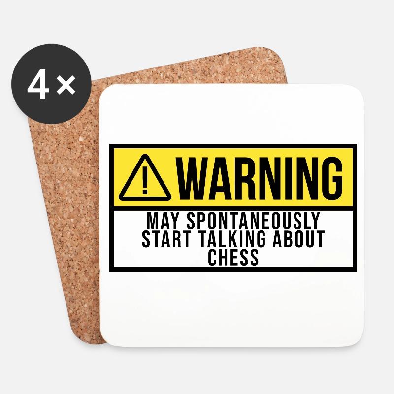 échecs - Dessous de verre (lot de 4) - blanc