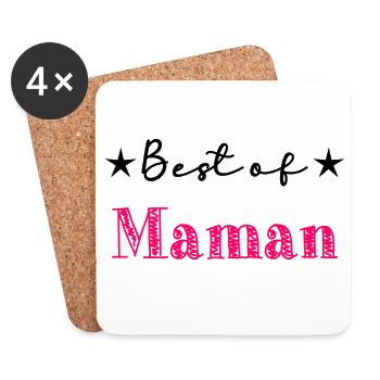 MOTHER'S DAY. HEART. HAPPY BIRTHDAY. MOM - Coasters (set of 4) - white - Front