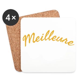 Vibrant Abstract Floral Design - Coasters (set of 4) - white - Front