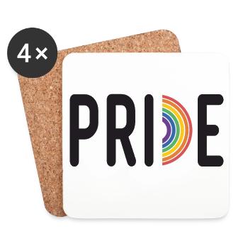 LGBT Pride Month - Pride. Rainbow Flag - Coasters (set of 4) - white - Front