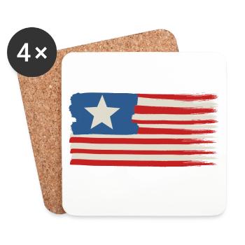 One star Usa flag - Coasters (set of 4) - white - Front