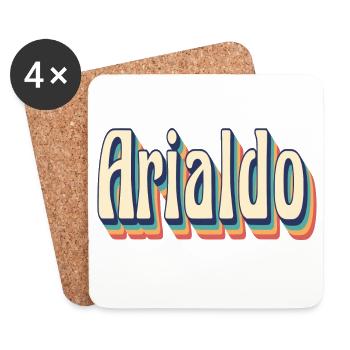 Arialdo t-shirt rétro t-shirt vintage - Dessous de verre (lot de 4) - blanc - Devant