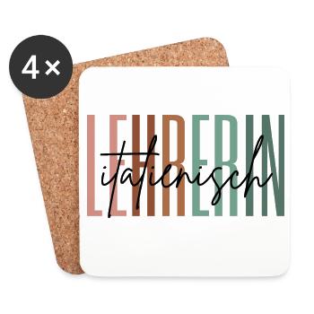 Lehrerin Italienisch Italienischlehrerin Geschenk - Untersetzer (4er-Set) - Weiß - Vorne