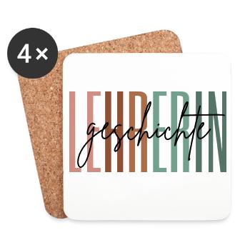 Lehrerin Geschichte Geschichtslehrerin Geschenk - Untersetzer (4er-Set) - Weiß - Vorne