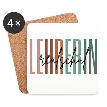 Lehrerin Realschule Realschullehrerin Geschenk - Untersetzer (4er-Set) - Weiß - Vorne