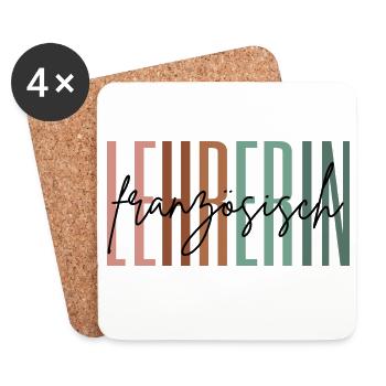 Lehrerin Französisch Französischlehrerin Geschenk - Untersetzer (4er-Set) - Weiß - Vorne