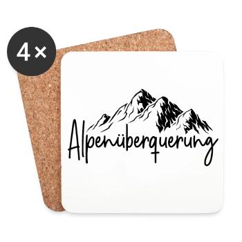 Alpenüberquerung - Untersetzer (4er-Set) - Weiß - Vorne