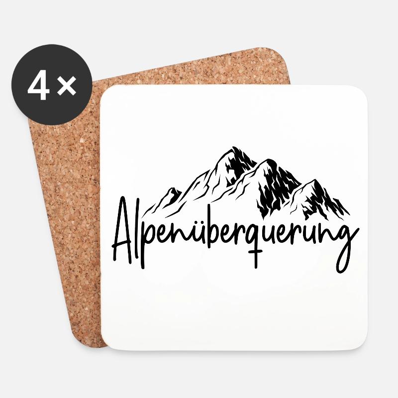 Alpenüberquerung - Untersetzer (4er-Set) - Weiß