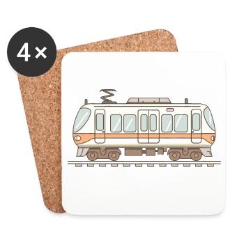 Railroad Comic Look - Coasters (set of 4) - white - Front