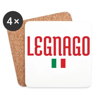 Legnago-Italien Flagge - Untersetzer (4er-Set) - Weiß - Vorne