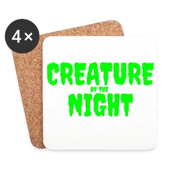 Kreatur der Nacht Horror Text - Untersetzer (4er-Set) - Weiß - Vorne