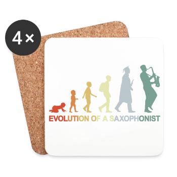 Saxophoniste Vintage Evolution - Dessous de verre (lot de 4) - blanc - Devant