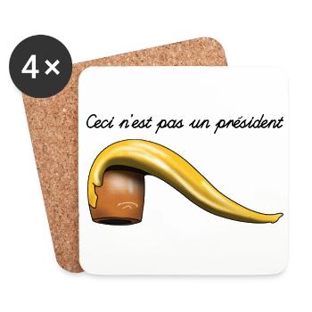 Ceci n'est pas un président:  - Coasters (set of 4) - white - Front