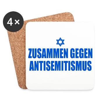 zusammen gegen antisemitismus - Untersetzer (4er-Set) - Weiß - Vorne