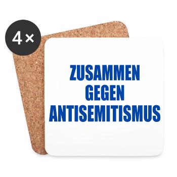 zusammen gegen antisemitismus - Untersetzer (4er-Set) - Weiß - Vorne
